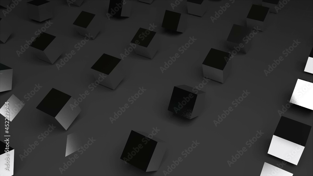 Aufkleber rows of abstract cubes on surface, modern computer generated 3d rendering background