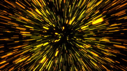 Obraz premium 3d rendering hyper jump into another galaxy. Speed of light, neon glowing rays in motion, movement through stars. Computer generated abstract modern cosmic background.