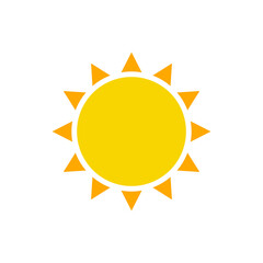 Sun heat icon. Simple flat style. Shine, warm, web, pictogram, sunlight, heat, symbol, weather concept. Vector illustration isolated on white background. EPS 10