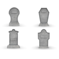 tombstone on a white background 3d-rendering