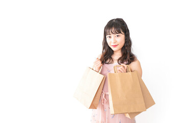 Fototapeta premium 服を洗濯する若い主婦