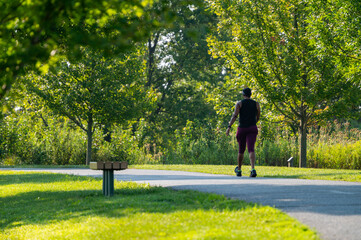 person walking in park