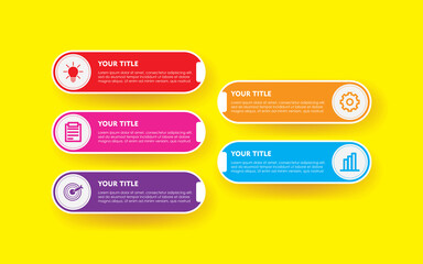 Obraz premium Timeline Infographics Design Vector, Workflow Layout, Diagram, Annual Report, Web Design. 5 Options, Steps or Processes of Business Concept