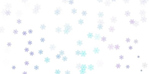 Light pink, blue vector natural artwork with flowers.