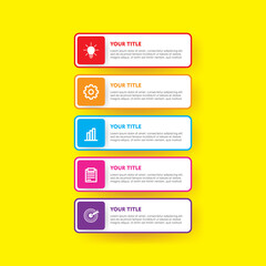Timeline Infographics Design Vector, Workflow Layout, Diagram, Annual Report, Web Design.  5 Options, Steps or Processes of Business Concept