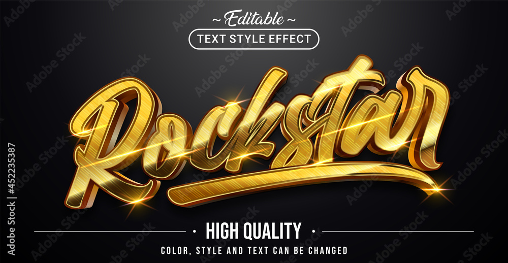 Aufkleber editable text style effect - rockstar text style theme.