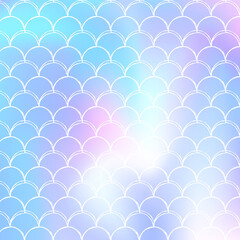 Holographic scale background with gradient mermaid.