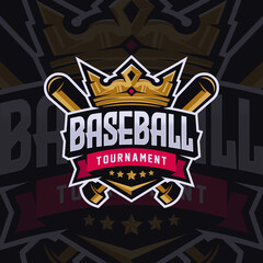 Crown Mascot Logo Design Illustration For Baseball