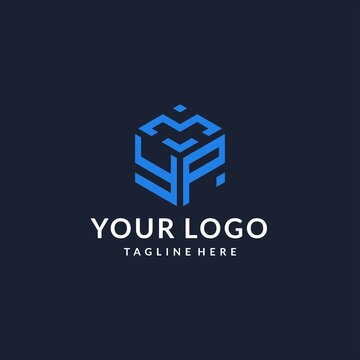 YP logo hexagon designs, best monogram initial logo with hexagonal shape design ideas