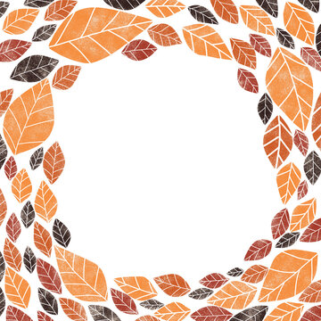 Abstract colorful fall leaves wreath for decoration on Autumn season and Thanksgiving festival.