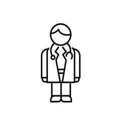 doctor icon character line illustration vector design