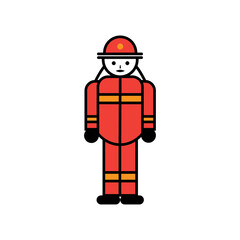 firefighter character icon vector design illustration