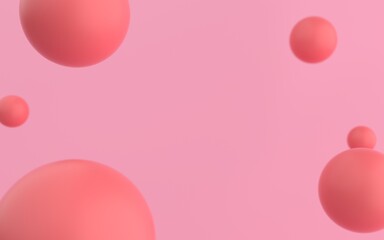 Pink 3D illustration spheres background