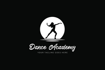 Dancer Academy silhouette, Professional Female Dancer  Vector Logo Graphic Design