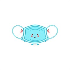 Cute mask character illustration smile happy mascot logo kids play toys template