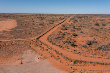 Cameron corner where the three Australian states meet. Queensland,South Australia and New South...