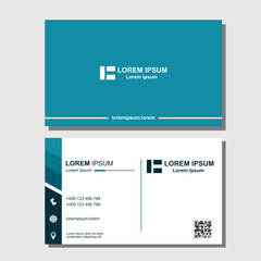 Elegant corporate identity: White and blue business card design