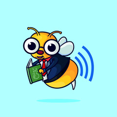 teacher bee reading a book