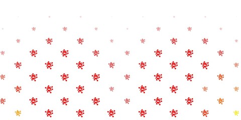 Light orange vector pattern with coronavirus elements.