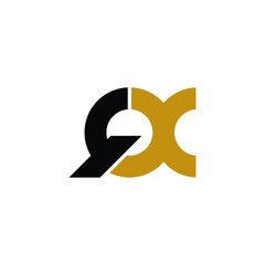 Letter QX simple logo design vector