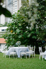 table & chair of wedding reception ceremony 