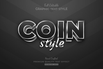 Coin Silver Style editable premium text effect font style