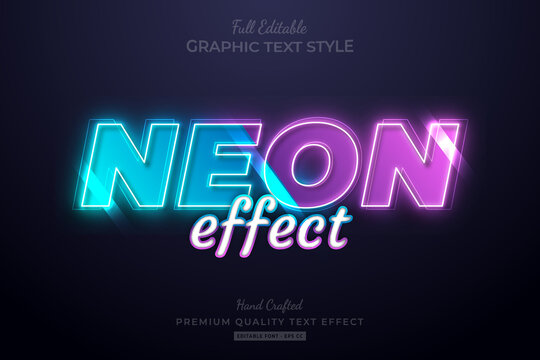 Neon Blue Purple Editable Premium Text Effect Font Style
