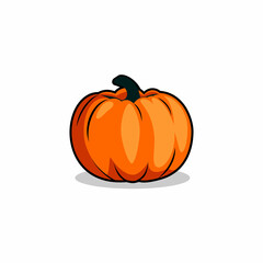Pumpkin fruit logo orange color
