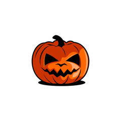 Pumpkin Halloween cartoon logo design