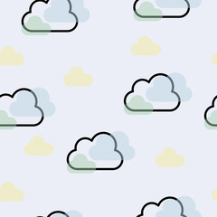Vector seamless pattern of clouds.