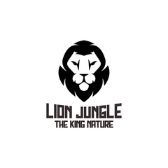 Head lion logo silhouette simple illustration