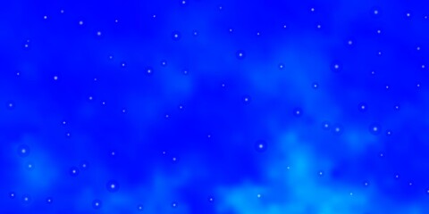 Light BLUE vector template with neon stars.