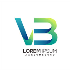 VB letter initial logo gradient colorful abstract