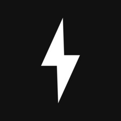 Flash icon. Bolt of lightning vector icon on grey background