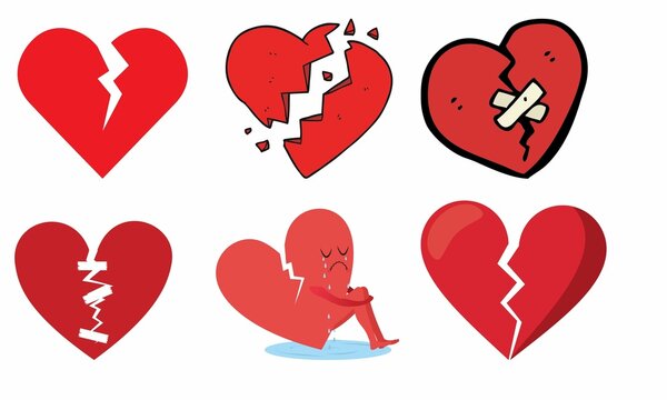 8 Best Broken Heart Emoticon Images Stock Photos Vectors Adobe Stock