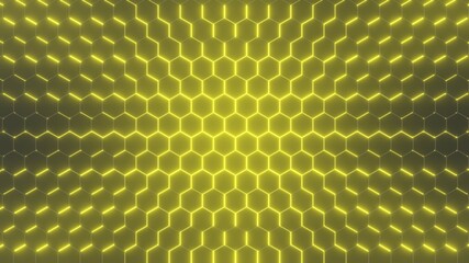 Fototapeta na wymiar Futuristic Hexagon emission background. Hexagonal pattern, color emission, Modern vector illustration