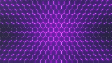 Fototapeta premium Futuristic Hexagon emission background. Hexagonal pattern, color emission, Modern vector illustration