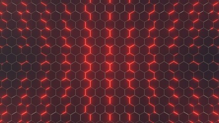 Fototapeta premium Futuristic Hexagon emission background. Hexagonal pattern, color emission, Modern vector illustration