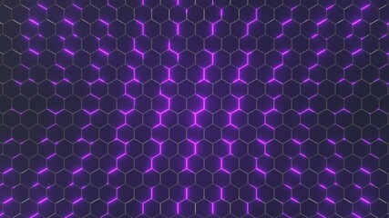 Fototapeta premium Futuristic Hexagon emission background. Hexagonal pattern, color emission, Modern vector illustration