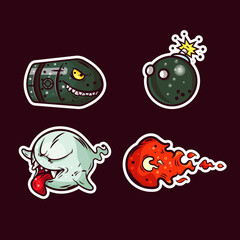 COLLECTION OF WEAPON AND GHOST STICKER