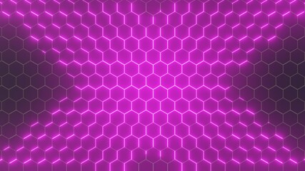 Futuristic Hexagon emission background. Hexagonal pattern, color emission, Modern vector illustration