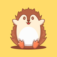 Cute Porcupine Cartoon Vector Illustration. World Animal Day Concept