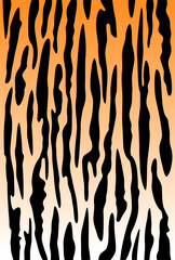 オレンジ色と黒の虎柄の模様【縦位置のはがきテンプレート】