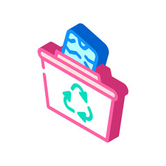 reuse solid waste isometric icon vector. reuse solid waste sign. isolated symbol illustration