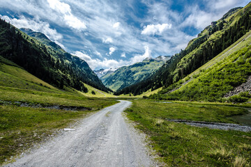 Fototapeta na wymiar Hiking in the Austrian Alps in the Montafon (Gaschurn)