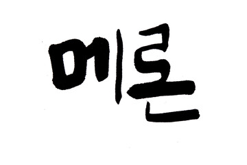 Korean text food name hand written melon
