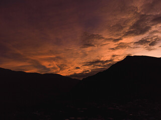 sunset in the mountains