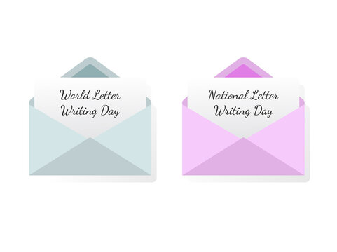 Envelope, world letter writing day, paper, greetings card