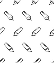 Marker Pen Icon Seamless Pattern, Marking Pen, Felt-Tip Pen, Flow Marker