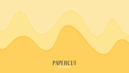 Minimal Abstract 3d Soft Yellow Liquid Papercut Style Background Design
